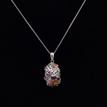 Load image into Gallery viewer, Multi-colored Tourmaline Set (ring+pendant) in Sterling Silver
