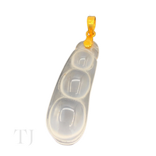 Load image into Gallery viewer, Natural Burmese White Jade Pendant in 14k Gold
