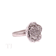 Cargar imagen en el visor de la galería, Diamonique Double Flower Ring in Sterling Silver
