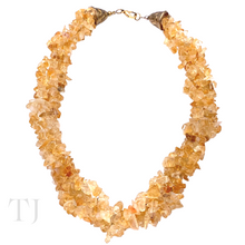 Cargar imagen en el visor de la galería, Citrine chip twisted layered necklace with lobster clasp
