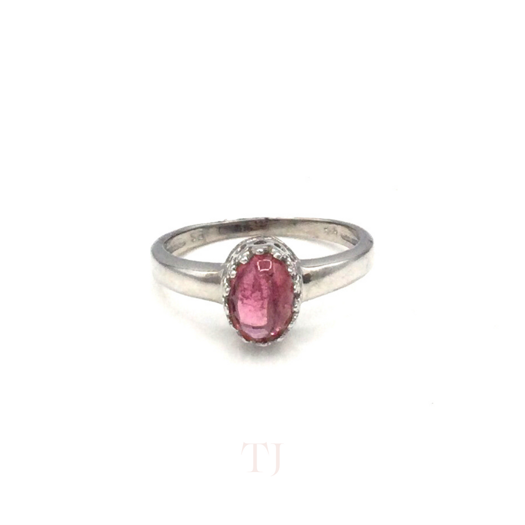 Pink Tourmaline Ring in Sterling Silver