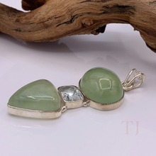 Load image into Gallery viewer, Prehnite with Green Amethyst Pendant in Sterling Silver
