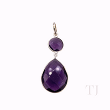 Load image into Gallery viewer, Amethyst Faceted Pendant in sterling silver
