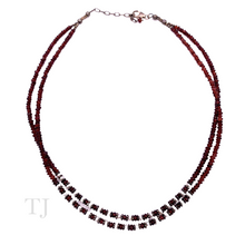 Load image into Gallery viewer, Garnet with Pearl Chip 2 Layered Necklace
