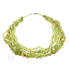 Load image into Gallery viewer, Peridot Bead &amp; Chip 5 Layered Necklace
