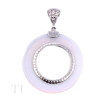 Load image into Gallery viewer, Opalite Circle Pendant in Sterling Silver
