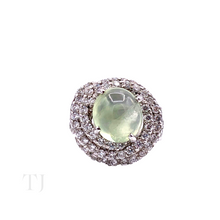 Cargar imagen en el visor de la galería, Prehnite Circle Cabochon RIng in Stelring Silver
