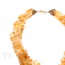 Load image into Gallery viewer, Citrine chip twisted layered necklace with lobster clasp
