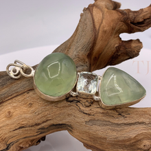 Load image into Gallery viewer, Prehnite with Green Amethyst Pendant in Sterling Silver
