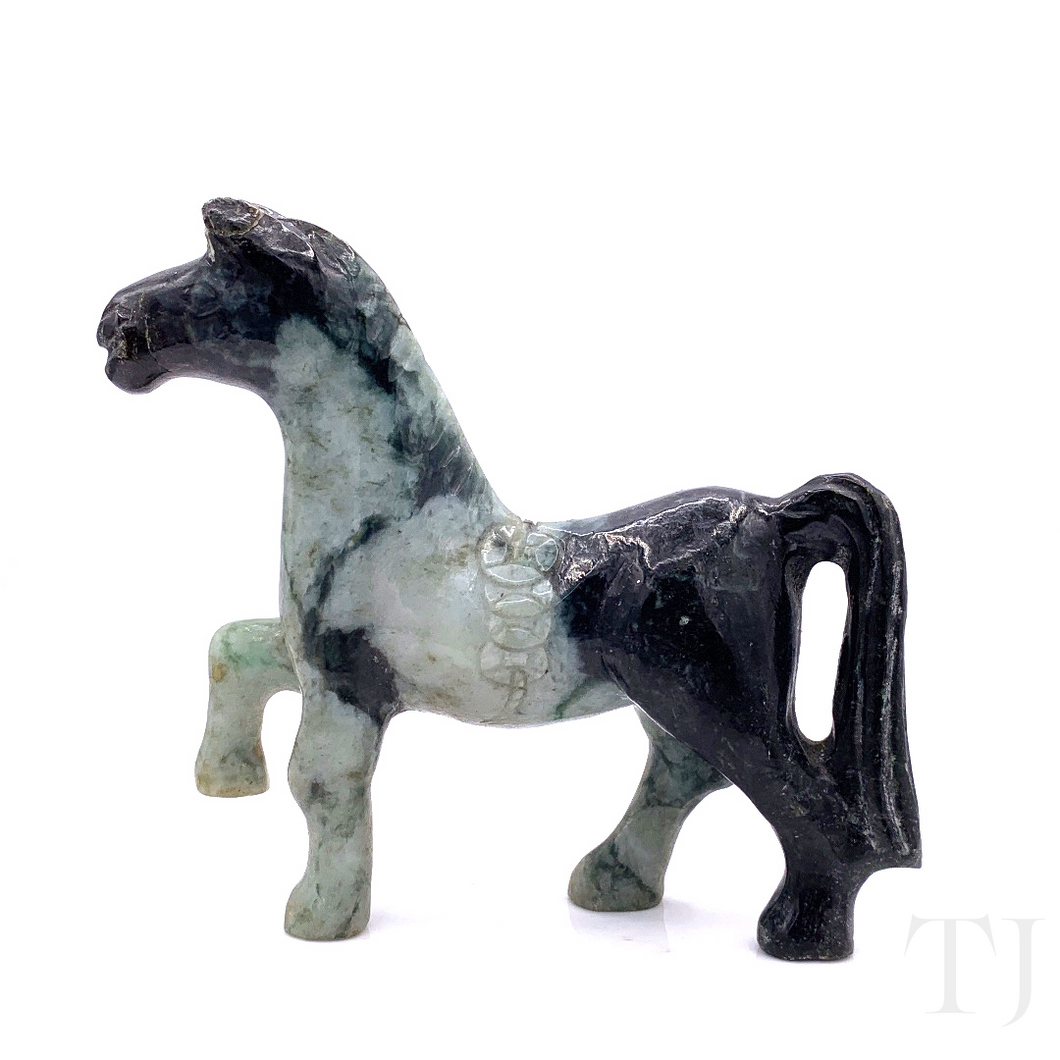 Natural Burmese Jade Horse Figurine