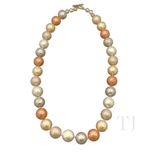 Cargar imagen en el visor de la galería, Mother of Pearl Big Bead Necklace in Sterling Silver
