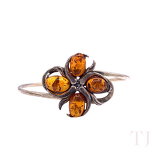 Load image into Gallery viewer, Amber Flower with 925 Silver
