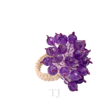 Load image into Gallery viewer, Left side view of Amethyst Braided Ring
