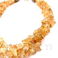 Load image into Gallery viewer, Citrine chip twisted layered necklace with lobster clasp
