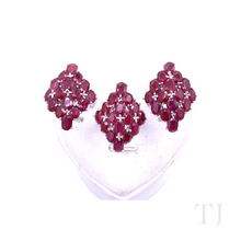 Load image into Gallery viewer, Ruby Rhombus Shaped Jewelry Set
