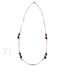 Cargar imagen en el visor de la galería, Garnet Small Beads in Sterling Silver Necklace
