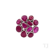 Cargar imagen en el visor de la galería, Ruby Nuggets in Round Shape Sterling Silver Ring
