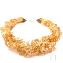 Load image into Gallery viewer, Citrine chip twisted layered necklace with lobster clasp
