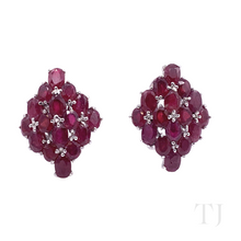 Load image into Gallery viewer, Ruby Rhombus Shaped Jewelry Set
