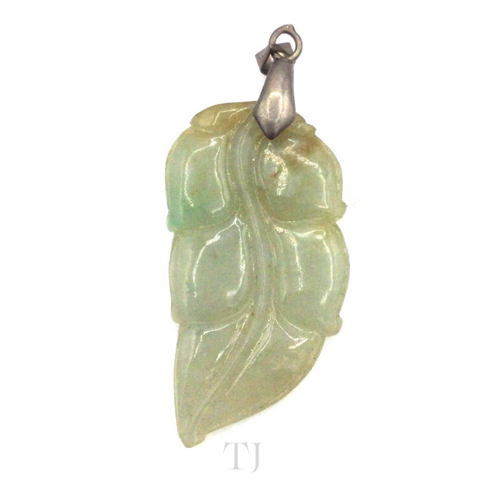 Burmese Natural Jade Lead Figure Pendant with silver bail