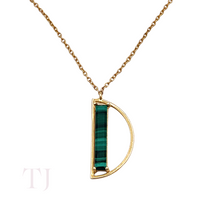 Load image into Gallery viewer, Sterling Silver Necklace with Malachite Pendant
