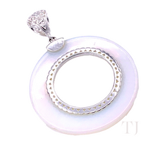 Load image into Gallery viewer, Opalite Circle Pendant in Sterling Silver
