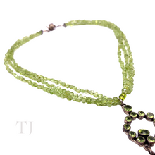 Load image into Gallery viewer, Peridot Chip Necklace with Pendant in Sterling Silver
