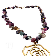 Load image into Gallery viewer, Multi-colored Tourmaline Nugget Necklace with Pendant
