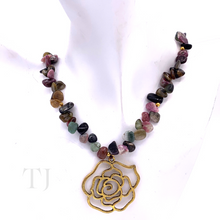 Load image into Gallery viewer, Multi-colored Tourmaline Nugget Necklace with Pendant
