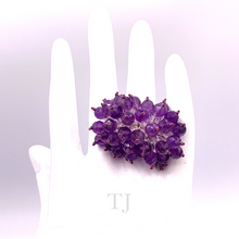 Load image into Gallery viewer, Amethyst Braided Ring being worn by the doll
