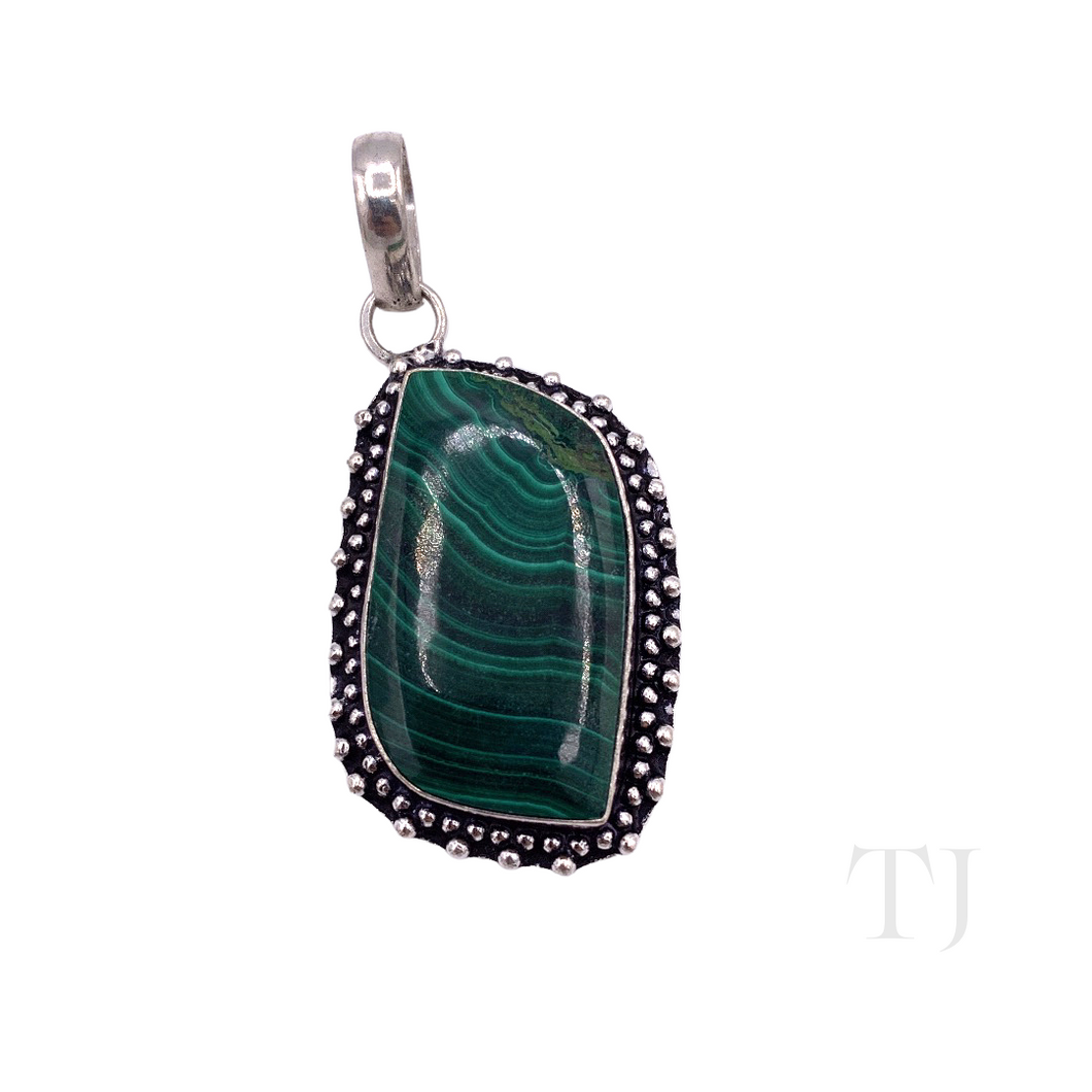 Malachite Pendant in Sterling Silver