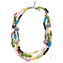 Load image into Gallery viewer, Multi Gemstones 3 Layered Necklace in Sterling Silver
