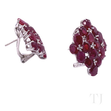 Load image into Gallery viewer, Ruby Rhombus Shaped Jewelry Set
