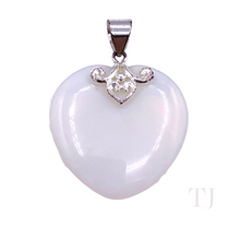 Load image into Gallery viewer, Opalite Heart Shape Pendant in Sterling Silver
