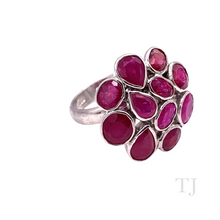 Load image into Gallery viewer, Ruby Nuggets in Round Shape Sterling Silver Ring
