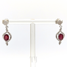 Load image into Gallery viewer, Ruby Earrings in sterling silver
