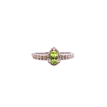 Load image into Gallery viewer, Peridot Princess Cut Ring in Sterling Silver
