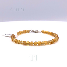 将图片加载到图库查看器，Citrine bead bracelet with lobster clasp 4 mm
