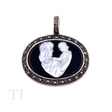 Load image into Gallery viewer, Black Onyx with Pearl Figure Pendant in Sterling Silver
