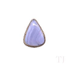 Загрузить изображение в средство просмотра галереи, Blue lace agate Triangle Shape Ring in Sterling Silver
