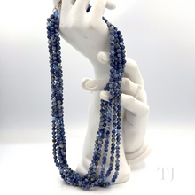 Load image into Gallery viewer, Sodalite 4 mm beads six layered necklace with sterling silver lobster clasp.
