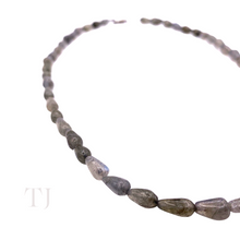 Load image into Gallery viewer, Labradorite Tear Drop Tube Necklace
