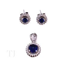 Cargar imagen en el visor de la galería, Doublet Sapphire Round Shape Jewelry Set
