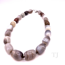 将图片加载到图库查看器，Botswana Agate Tube Stone Necklace
