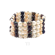 Cargar imagen en el visor de la galería, Multicolor Freshwater Pearl Stretchy Bracelet
