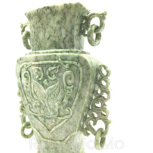 Load image into Gallery viewer, Eye view of Antique Jade Incense burner with carving
