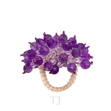 Load image into Gallery viewer, Amethyst Braided ring 
