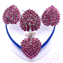 Загрузить изображение в средство просмотра галереи, Ruby Peacock Tail Designed Jewelry Set
