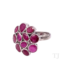 Load image into Gallery viewer, Ruby Nuggets in Round Shape Sterling Silver Ring
