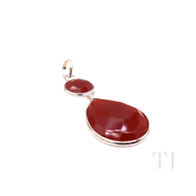 Load image into Gallery viewer, Carnelian faceted stones in sterling silver pendant
